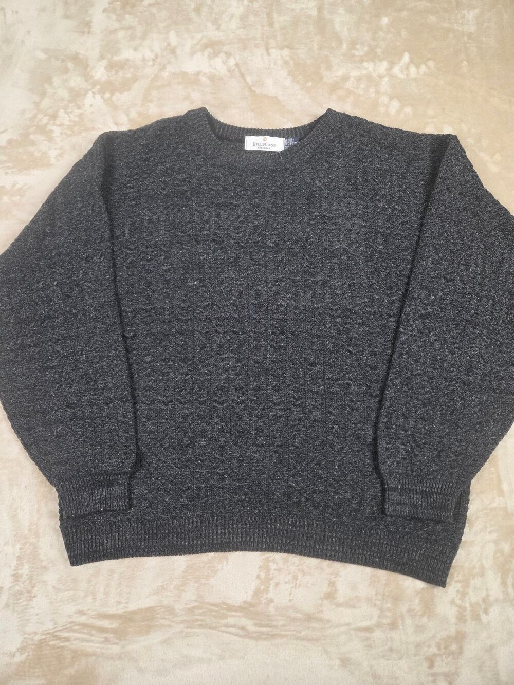 Vintage Bill Blass Charcoal/Dark Gray Textured Knit Sweater
